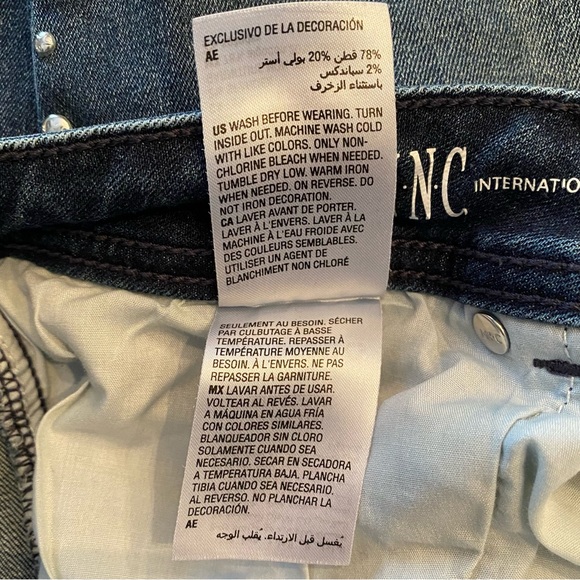 Inc Studded Distressed Skinny Regular Fit Womens Jeans Size 14 - Picture 7 of 8